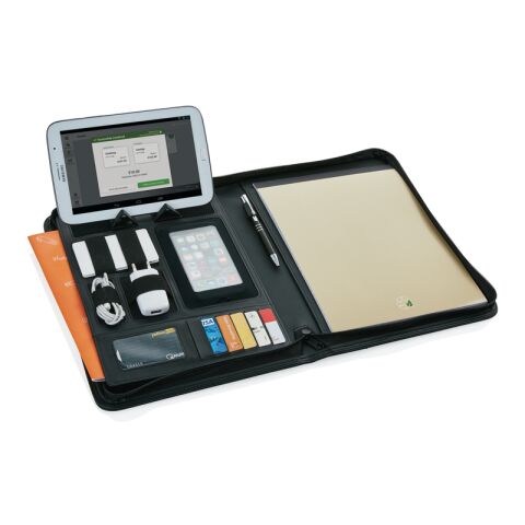 Portafolio esencial con cremallera negro | sin montaje de publicidad | no disponible | no disponible