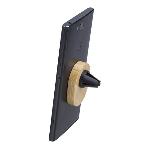Soporte para teléfono de bambú Larry marrón | sin montaje de publicidad | no disponible | no disponible