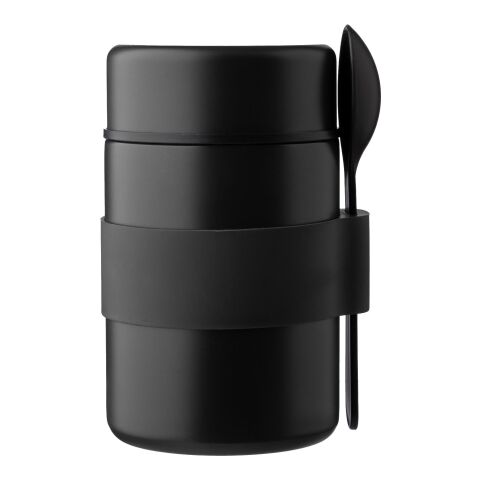 Vaso termo de acero inox. con cuchara Niko negro | sin montaje de publicidad | no disponible | no disponible