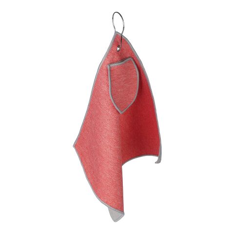 Toalla de golf de rPET Idris rojo | sin montaje de publicidad | no disponible | no disponible