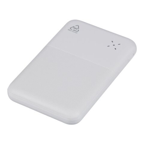 Power Bank de ABS reciclado Tavi blanco | sin montaje de publicidad
