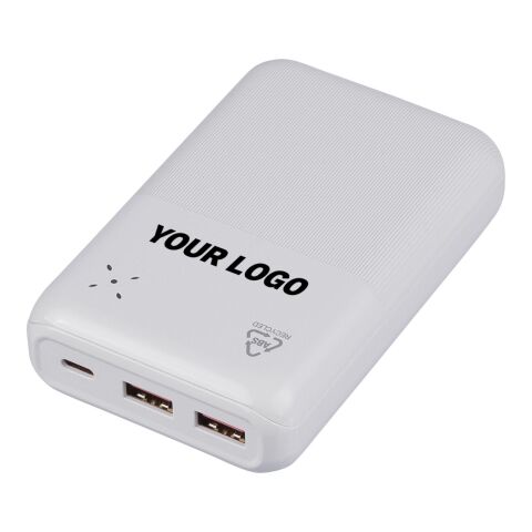 Power Bank de ABS reciclado Rayen negro | sin montaje de publicidad