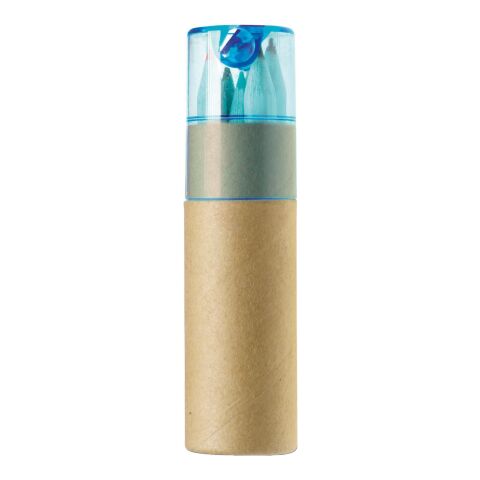 Tubo de cartón y ABS con lápices Libbie azul claro | sin montaje de publicidad | no disponible | no disponible