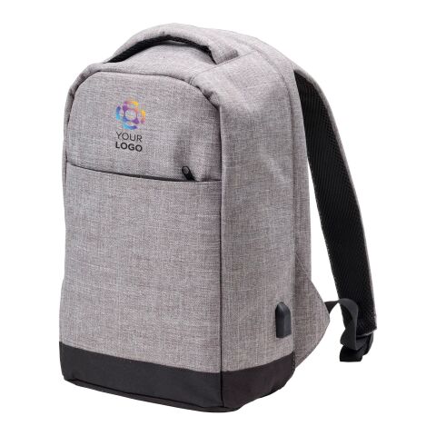 Mochila antirrobo de poliéster gris claro