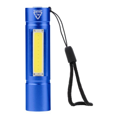 Linterna COB de aluminio reciclado Sami azul cobalto