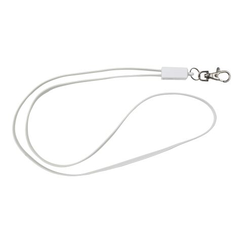 Lanyard TPE con cable cargador blanco | sin montaje de publicidad | no disponible | no disponible