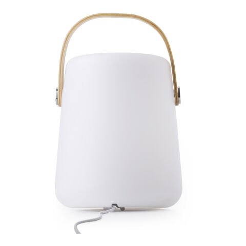 Altavoz inal. LED con asa blanco | sin montaje de publicidad | no disponible | no disponible