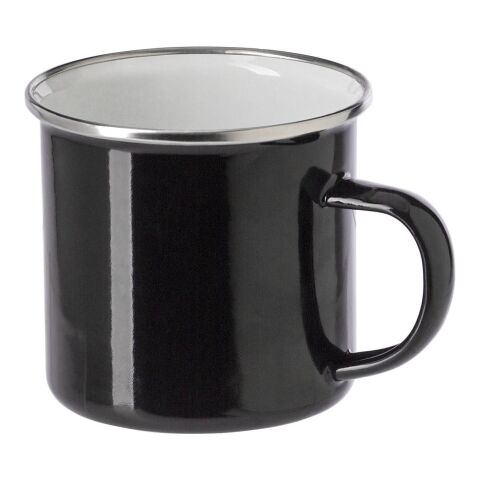 Taza esmaltada de acero inox. negro | sin montaje de publicidad | no disponible | no disponible