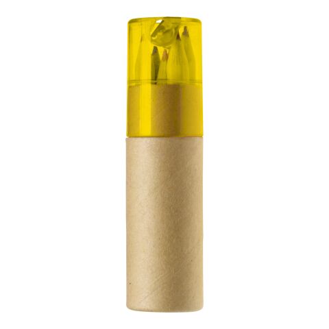 6 lápices de color amarillo | sin montaje de publicidad | no disponible | no disponible