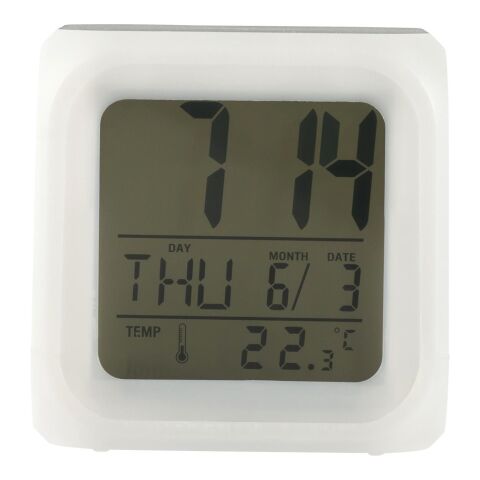 Reloj despertador con forma de dado. blanco | sin montaje de publicidad | no disponible | no disponible