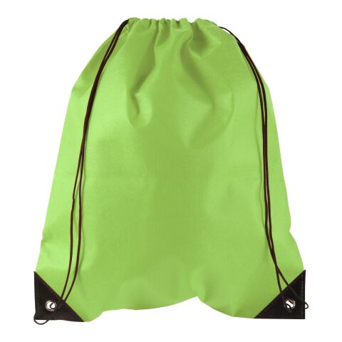 Mochila con cierre por cordones de tejido sin tejer, de 80 gr/m². verde lima | sin montaje de publicidad | no disponible | no disponible