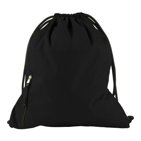 Mochila de seda pongee (190T) con cordones. negro | sin montaje de publicidad | no disponible | no disponible