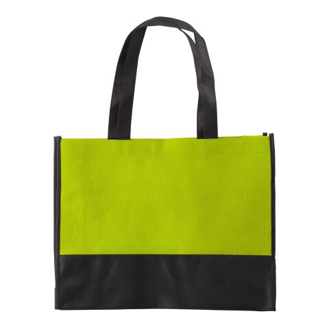 Bolsa de la compra bicolor en tejido sin tejer verde lima | sin montaje de publicidad | no disponible | no disponible