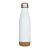 Botella de 500 ml de acero inoxidable con aislamiento y doble pared con detalles de corcho "Cove" Estándar | Blanco | sin montaje de publicidad | no disponible | no disponible