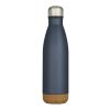 Botella de 500&nbsp;ml de acero inoxidable con aislamiento y doble pared con detalles de corcho "Cove" Estándar | azul | sin montaje de publicidad | no disponible | no disponible