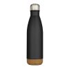 Botella de 500&nbsp;ml de acero inoxidable con aislamiento y doble pared con detalles de corcho "Cove" Estándar | Negro intenso | sin montaje de publicidad | no disponible | no disponible