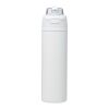 Botella de agua Theron de 800 ml de acero inoxidable de pared simple reciclado (RCS), con tapa de doble función y pajita abat blanco