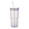 Vaso de plástico de doble pared Archer de 480 ml blanco