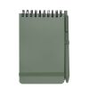 Libreta de tapa dura A6 de plástico procedente del océano con bolígrafo "Thalaasa" (tinta negra) Estándar | Verde mezcla | sin montaje de publicidad | no disponible | no disponible