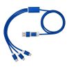 Cable de carga 3 en 1 con entrada doble "Versatile" Azul real
