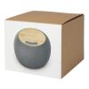 Altavoz de bambú/RPET Bluetooth® y base de carga inalámbrica "Ecofiber" Estándar | Natural-Gris | sin montaje de publicidad | no disponible | no disponible