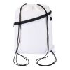 Bolsa con cordón Oriole de RPET con bolsillo frontal con cremallera, 5 l blanco