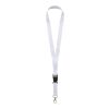 Lanyard de PET reciclado "Bucks" Negro intenso-Blanco | 10mm | sin montaje de publicidad | no disponible | no disponible