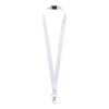 Lanyard de PET reciclado "Addie" Negro intenso-Blanco | 10mm | sin montaje de publicidad | no disponible | no disponible