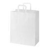 Bolsa de papel de 80-90&nbsp;g/m2 con asas planas - 32 x 17 x 39&nbsp;cm "Kraft" Blanco | sin montaje de publicidad | no disponible | no disponible