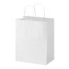 Bolsa de papel de 80-90&nbsp;g/m2 con asas retorcidas - 25 x 15 x 32&nbsp;cm "Kraft" Blanco | sin montaje de publicidad | no disponible | no disponible