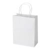 Bolsa de papel Kraft de 120 g/m² con asas trenzadas - 18 x 9 x 23 cm blanco