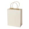Bolsa de papel reciclado de uso agrícola, 150 g/m², con asas trenzadas - 18 x 9 x 23 cm Blanco marfil