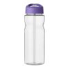 Bidón deportivo con tapa con boquilla de 650 ml H2O Base® Transparente claro-Morado | sin montaje de publicidad | no disponible | no disponible
