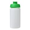 Bidón deportivo con Tapa Flip de 500 ml con asa Baseline™ Plus Blanco-Verde | sin montaje de publicidad | no disponible | no disponible