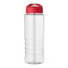 Bidón deportivo con tapa con boquilla de 750 ml "H2O Treble" Transparente-Rojo | sin montaje de publicidad | no disponible | no disponible