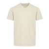 Camiseta orgánica unisex de 200 g/m² con certificado OCS de manga corta y cuello de pico "Balfour" Sandstone | XL