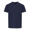 Camiseta orgánica unisex de 200 g/m² con certificado OCS de manga corta y cuello de pico "Balfour" Azul marino | XXS