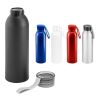RIO. Botella de aluminio con tapón de PP 660 mL Negro | sin montaje de publicidad