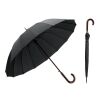 HEDI. Paraguas de apertura automática de 16 costillas en pongee 190T con apertura automática Negro | sin montaje de publicidad