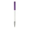 Bolígrafo Nash punta de metal HC Blanco-Transparente morada | Tampografía 1 color | on the clip | 30 mm x 5 mm | no disponible