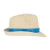 Sombrero de paja vegetal con banda de color Azul / Blanco | sin montaje de publicidad | no disponible | no disponible