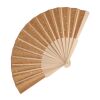Abanico de mano madera y corcho Natural | sin montaje de publicidad | no disponible | no disponible