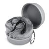 Almohada de viaje contorneada de espuma viscoelástica con funda de EVA Gris