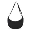 Bolsa bandolera de media luna R-PET 600D con revestimiento de PU negro | sin montaje de publicidad | no disponible | no disponible