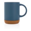 Taza de cerámica con base de corcho azul | sin montaje de publicidad | no disponible | no disponible