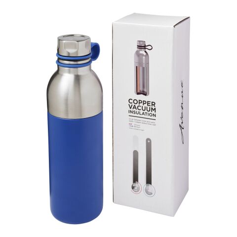 Botella deportiva de cobre con aislamiento al vacío de 590 ml "Koln" Estándar | Azul | sin montaje de publicidad | no disponible | no disponible