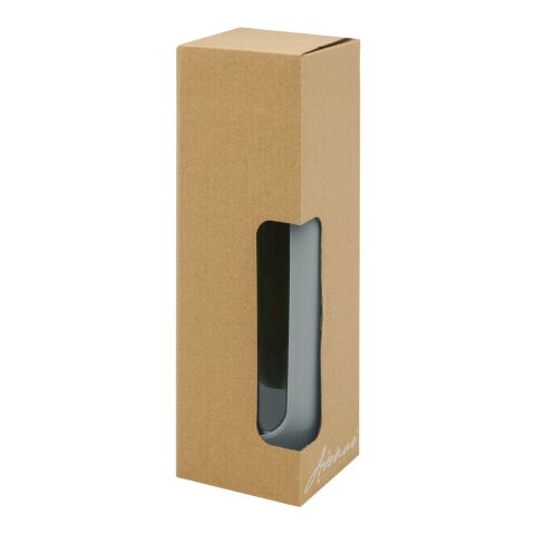 Botella de vidrio borosilicato de 600 ml con agarre de silicona "Tidan" Estándar | Gris | sin montaje de publicidad | no disponible | no disponible