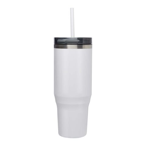 Vaso térmico con pajita de 1200 ml con certificado RCS &quot;Melbourne&quot; Estándar | blanco | sin montaje de publicidad | no disponible | no disponible