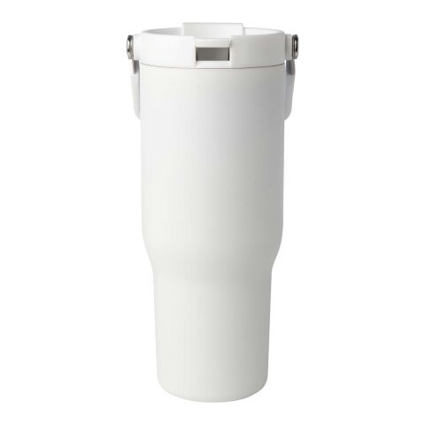 Vaso con aislamiento al vacío de cobre de acero inoxidable reciclado certificado RCS de 900 ml y con tapa de doble función &quot;Bronx&quot; Estándar | blanco | sin montaje de publicidad | no disponible | no disponible