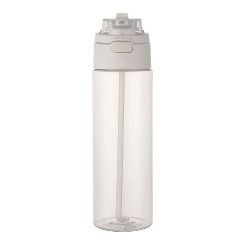 Botella de agua Theron de 700 ml de plástico reciclado RCS con tapa de doble función y pajita abatible blanco